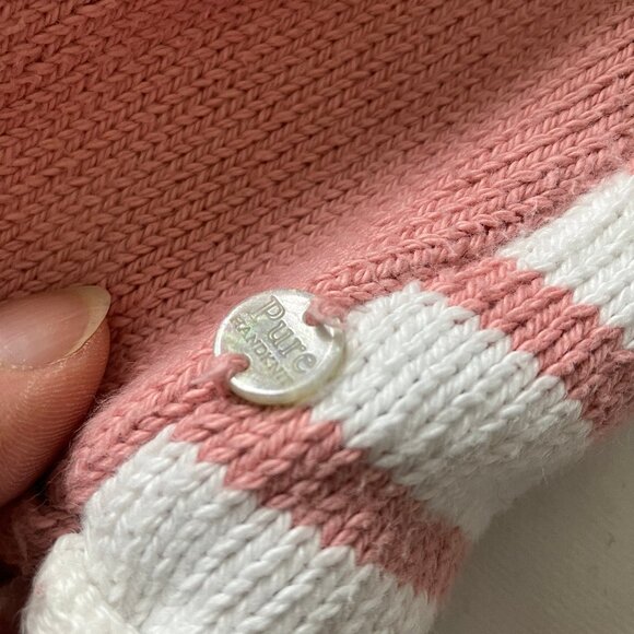 Pure Knits by Neon Buddha | 100% Cotton Pink/White Long Sleeve Pullover - Size M - Picture 5 of 12